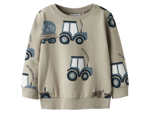 Sandfarvet sweatshirt med traktorprint fra Name It 13247018 pure cashmere